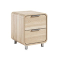 Modern Minimalist Wooden Nightstand with Two Drawers